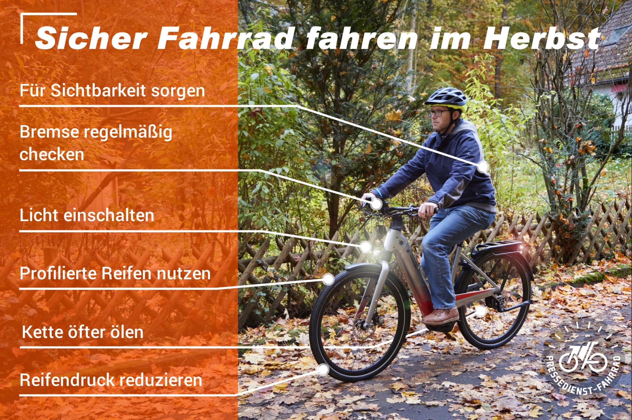 Fahrrad fahren im Herbst